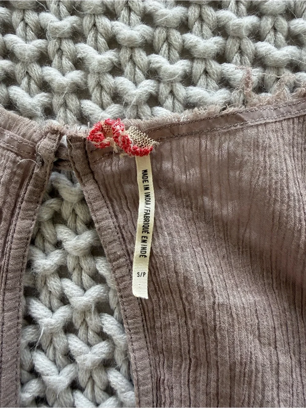 Free People Square-Neck Sleeveless Ruffled Tank Top in Mauve S - Picture 4 of 4
